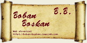 Boban Boškan vizit kartica